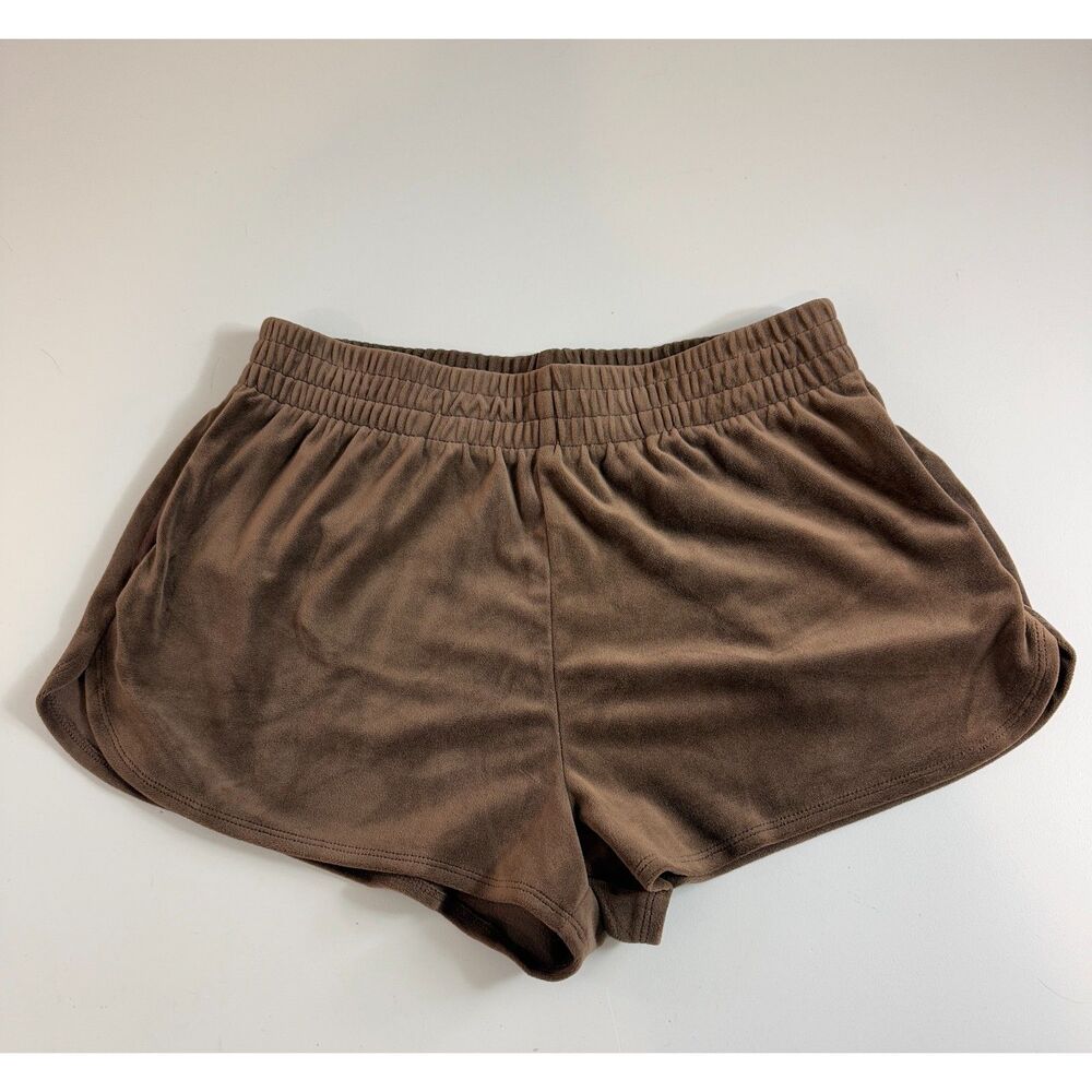 Divided by H&M Women's Brown Velour Pull On Shorts Pockets Size S Small